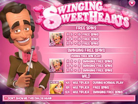 Swinging Sweethearts Paytable Screenshot