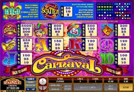 Payout Screen for Carnaval Slot