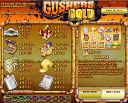 Gushers Gold Payscreen